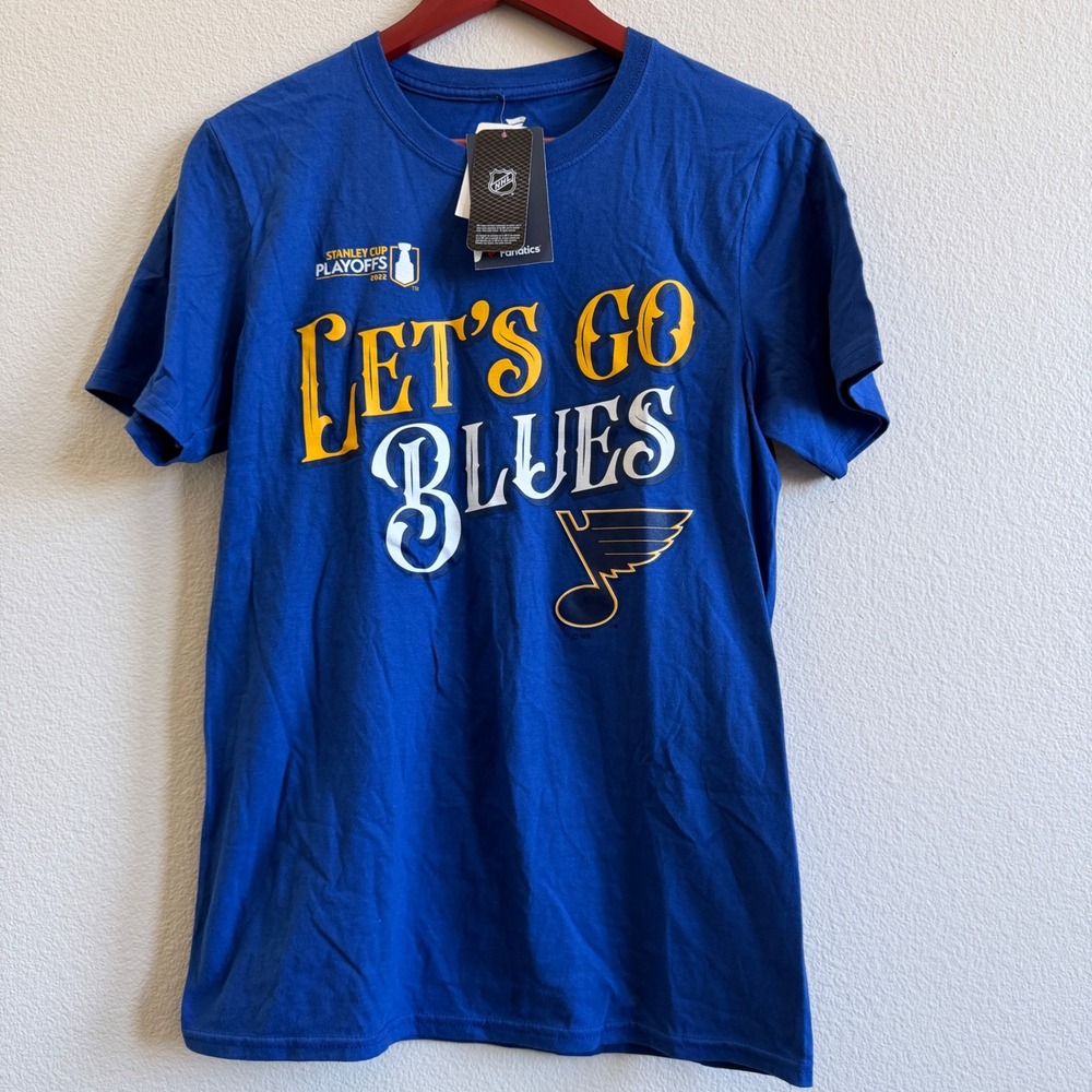 Fanatics St Louis Blues NHL 2022 Stanley Cup Playoffs Graphic T-Shirt Blue Small